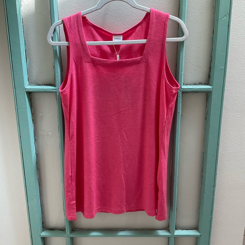 Xieerduo Women's Pink Sleeveless Square-Neck Tank Top